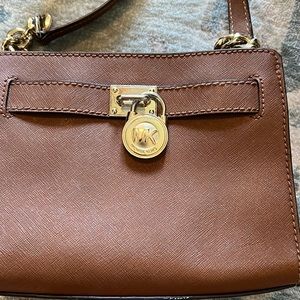 Michael Kors brown lock crossbody purse